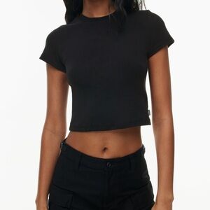 Aritzia TNA color black HomeStretch™ Crew Waist T-Shirt 5025